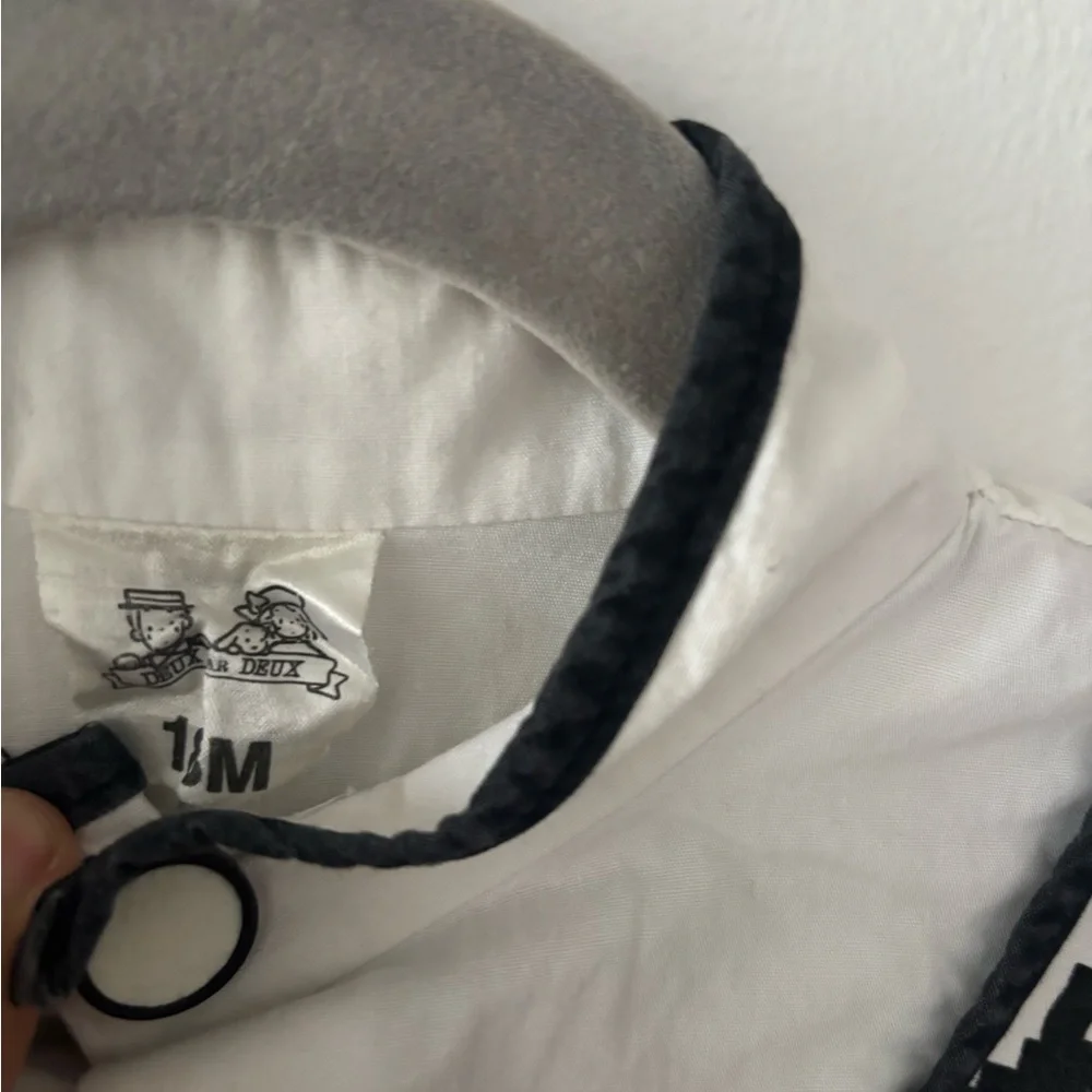 Vintage 18M Baby Deux Par Deux Black and White Houndstooth Romper - Picture 4 of 4